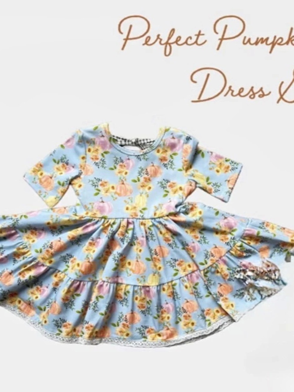 Love + Grow Clothing Co Perfect Pumpkin Dress and Bloomer Set